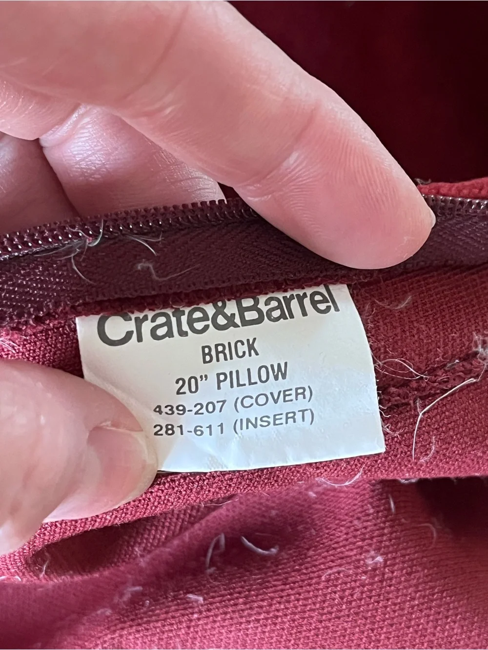 Crate & Barrel Set Of 2 Velvet Throw Pillow Covers Brick Red/Copper 20” Square